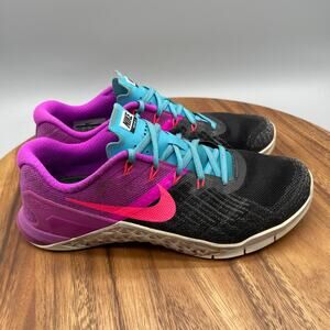 Nike Metcon 3 Shoes Womens 8.5 Cross Training CrossFit Weight Lifting Gym Black